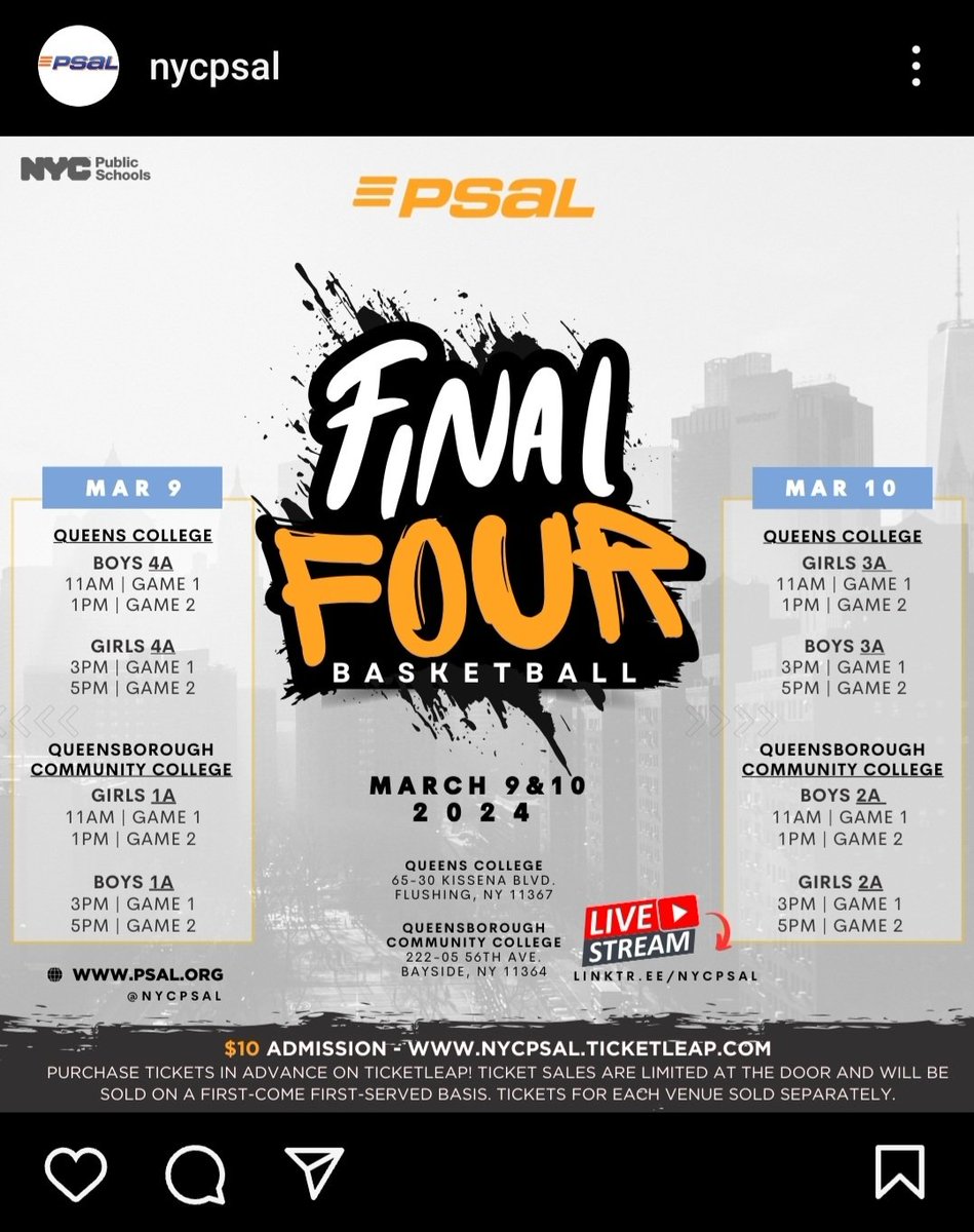 Come support New Dorp vs East NY
Date: Saturday, March 9th @ 3pm 
Location: Queens College