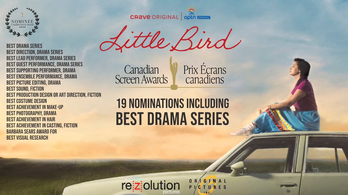 Little Bird has been nominated for 19 #CdnScreenAwards including Best Drama Series. We’re honoured by this recognition of our cast & crew! Thx to all our followers for supporting authentic storytelling and helping us lift up Indigenous voices. academy.ca/nominees/…