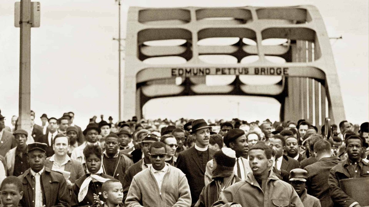 JNelsonLDF's tweet photo. Tonight, the President lifted up the sacred struggle of John Lewis and the foot soldiers who were viciously beaten by state troopers as they peacefully marched across the Edmund Pettus Bridge in Selma 59 yrs ago to the day. #VRAA #FTVA https://t.co/n1VG1yWoCB