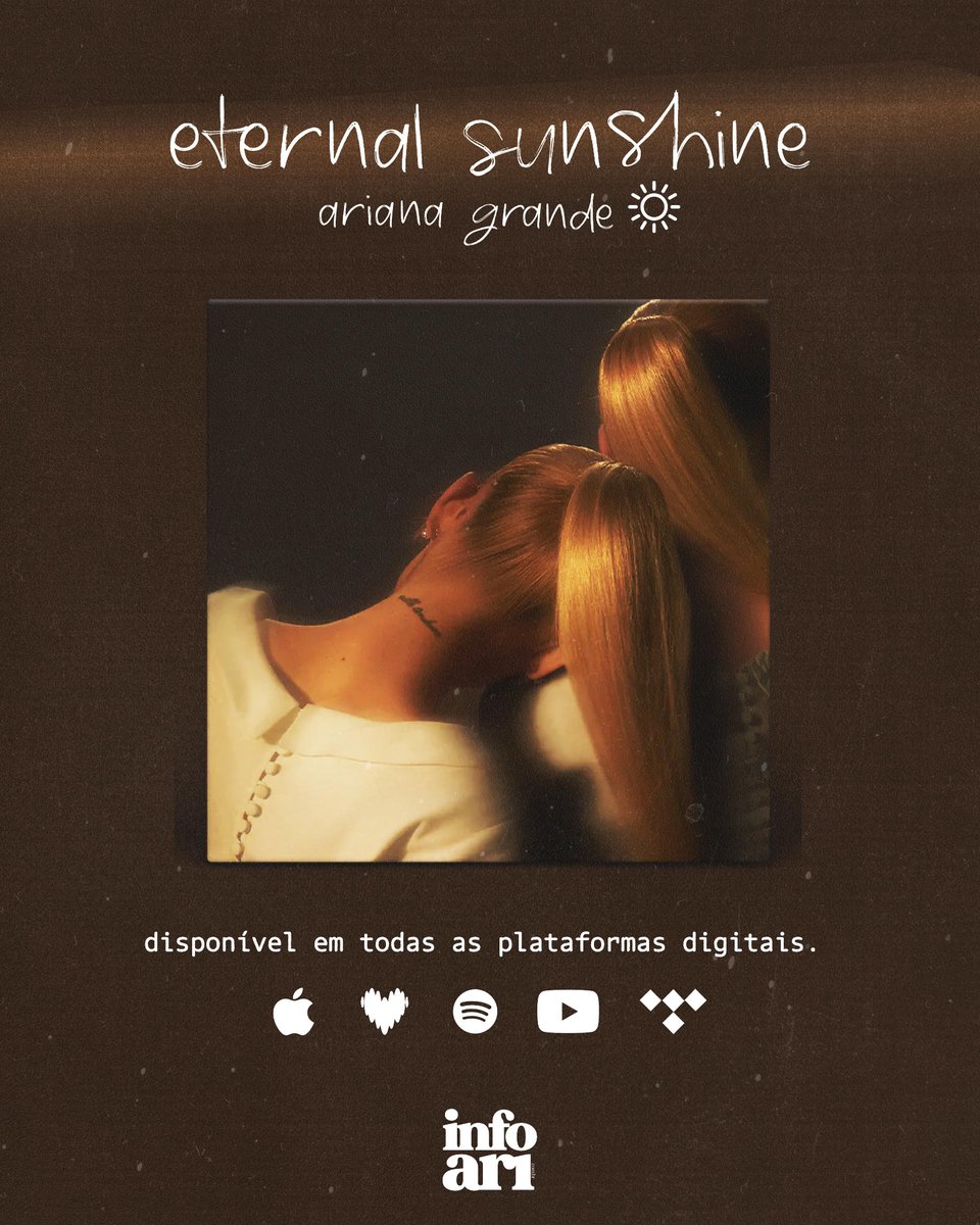 🚨 SAIU! O sétimo álbum de Ariana Grande, “eternal sunshine”, já está entre nós. Apreciem!

🔗: arianagrande.lnk.to/eternalsunshine
