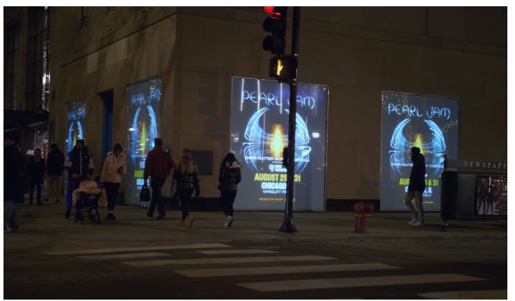 Our dynamic window activation for <a href="/PearlJam/">Pearl Jam</a> and <a href="/LiveNation/">Live Nation</a> at 663 N. Michigan Ave downtown Chicago!