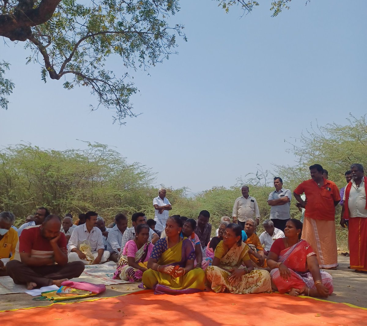 At a farmers meet near Tiruvanamalai, Women's day was celebrated on March 5 (monthly meet). A farmer (woman) asked: 'Have you shared your inherited land with your sisters & daughters? Have you registered land in your wife's name? If not, don't ask why there are so few women here'