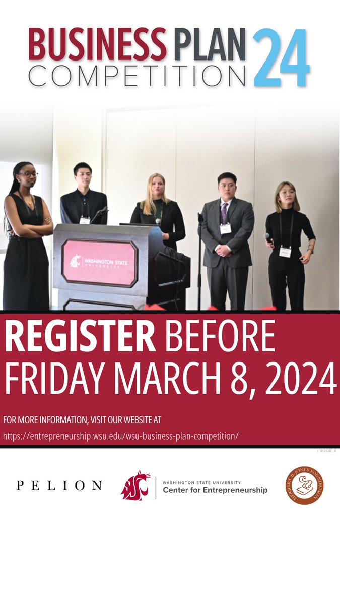 HEY COUGS! Don’t forget to register for the #WSUBPC24 season! 

Register here 👉 …onandentreprenuership.submittable.com/submit