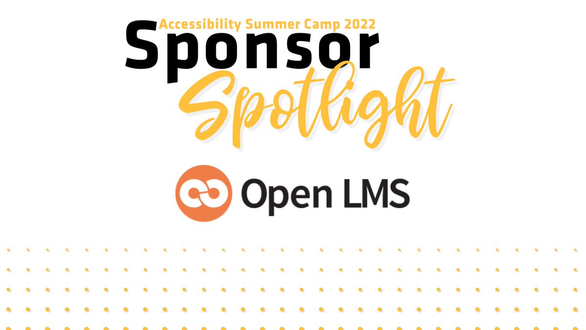 ASCWichita's tweet image. Thrilled to announce that Open LMS is a golden sponsor for Accessibility summer camp 2024! Together, we&apos;re breaking barriers and empowering individuals of all abilities. Thank you for your support! 🌟 #Accessibility #Inclusion #OpenLMS #AccessibilityICT