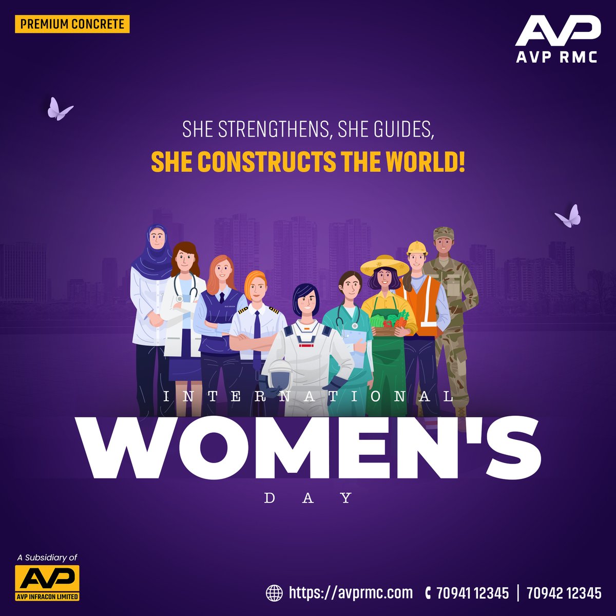 She's the strength that holds it all together, the guide that leads the way, and the architect of a brighter tomorrow. 
Happy Women's Day!
#womensday #sheempowers #AVPRMC #AVPReadyMixConcrete #ConcreteSolutions #Tiruppur #Coimbatore