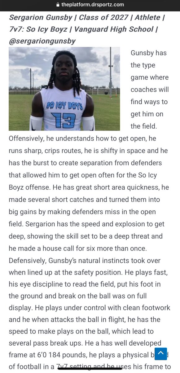 sergarionGunsby's tweet photo. IM A DAWG💯! @edwinfarmer1974 @HerbWelcome @VanguardFB @DR_SPORTZ https://t.co/amyVRj1I9b