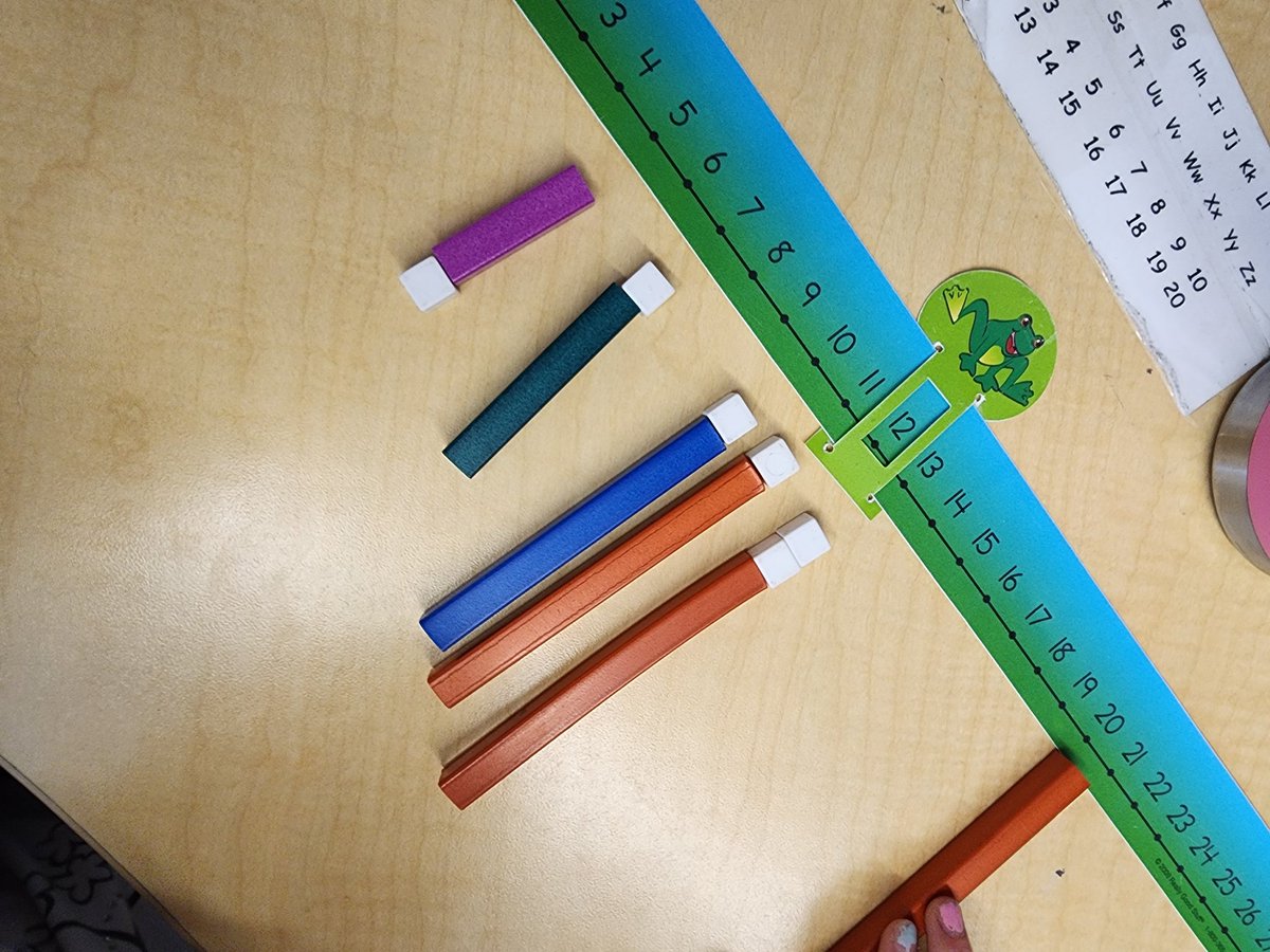 Cuisenaire rods and number lines. Entry points for everyone with this task!