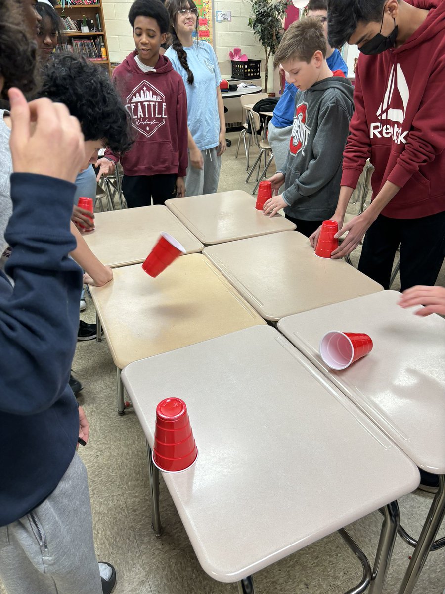 MrsJakubowski3's tweet photo. My cup flip challenge champions carried these tiny dollar tree trophies around like Olympic gold medals! #weAREcatonsville #cmsgameon https://t.co/U7Uav2INvb