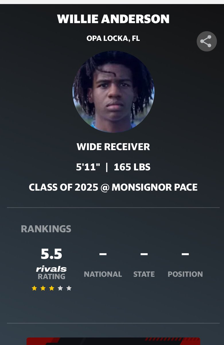 AGTG extremely blessed to be recognized as a 3⭐️ by <a href="/Rivals/">Rivals</a> <a href="/Coach_Walker20/">Anthony Walker</a> <a href="/TheCribSouthFLA/">Frank Tucker</a> <a href="/larryblustein/">Blustein Recruiting</a> <a href="/JohnGarcia_Jr/">John Garcia, Jr.</a> <a href="/MonsignorPaceFB/">MONSIGNOR PACE FOOTBALL</a> <a href="/AlexLeeJr2/">Coach Lee</a> <a href="/CraigHaubert/">Craig Haubert</a>