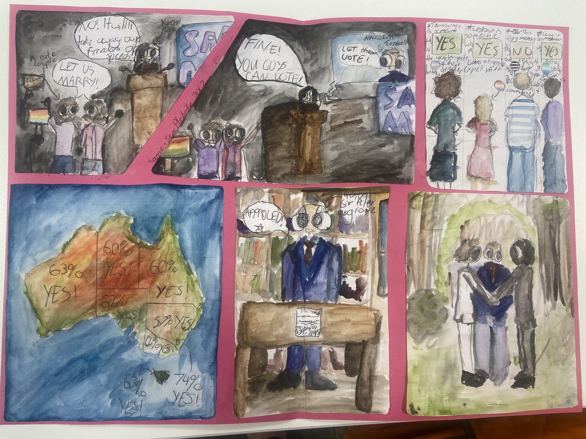 HASSWA5's tweet photo. Year 7s have been learning about plebiscites and referendums, this is from one of our talented students #Marriageequality #plebiscite #referendum #HASS #Civics #HASSWA https://t.co/iLxJWXqDbQ