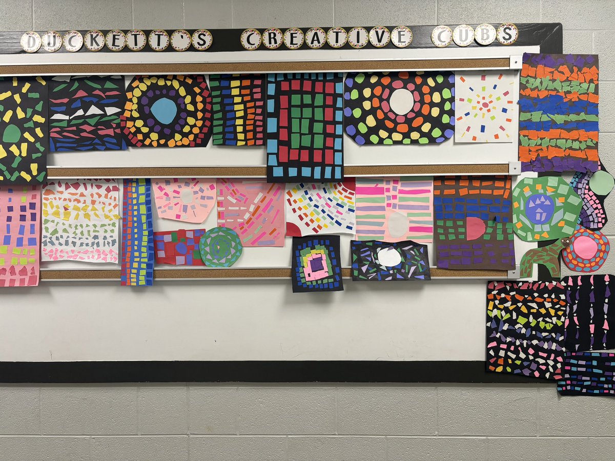We read about the inspiring artist, Alma Thomas, and my students did an amazing job creating pieces of art like hers.  <a href="/BPESArtsAcademy/">Bryant Park Elementary</a> #BPInspired #almathomas #ablazewithcolor #famousartist