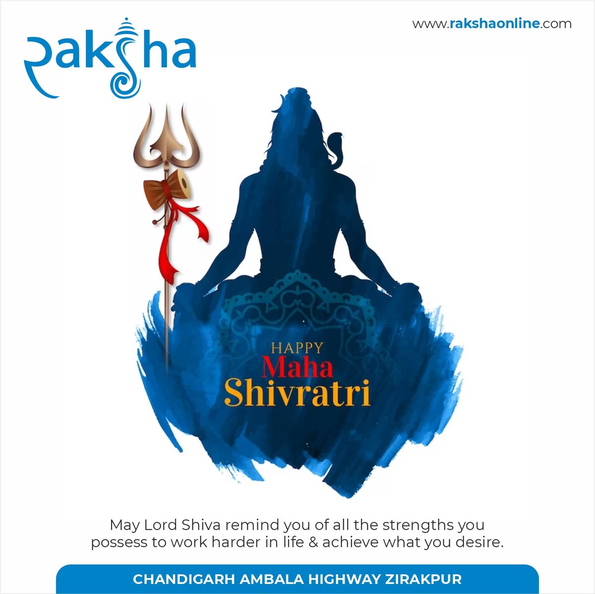 Happy Maha Shivratri - May Lord Shiva Remind You Of All The Strengths You Possess To Work Harder In Life & Achieve What You Desire.

#MahaShivratri #LordShiva #DivineBlessings #ObstacleFree #IgniteYourDreams #DivineGrace #SpiritualJourney #BlessingsFromShiva #RakshaGroup