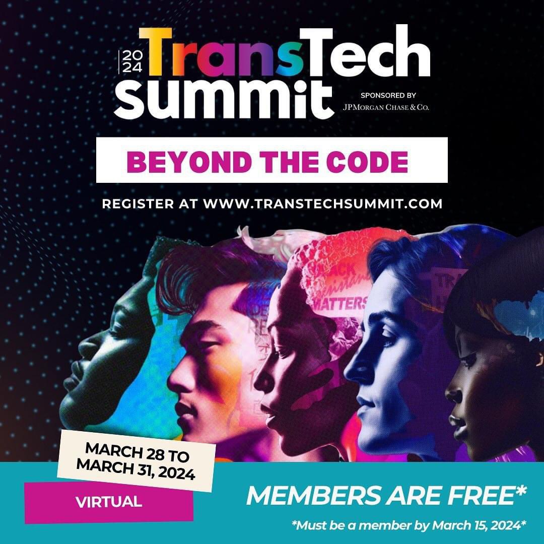 It’s that time of year again! #TransTechSummit #BeyondTheCode Tickets are free until March 15. Get your ticket today! Promise you don’t want to miss this. TransTechsummit.com/register