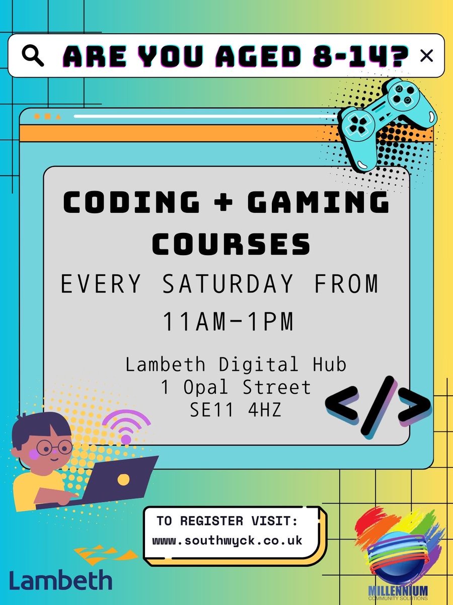 Exciting news. Don’t miss out on Saturday morning @Coding courses. Register now!