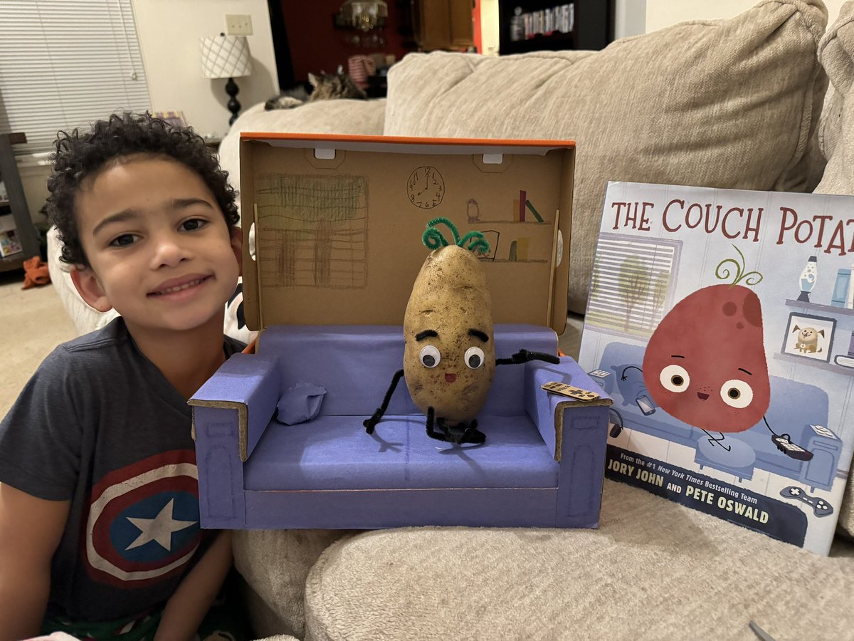 He had a vision and worked tirelessly (with a little help from his moms on the couch and hot glue). #PotatoPerfection #PotatoChallenge #potatocharacter #TheCouchPotato @joryjohn