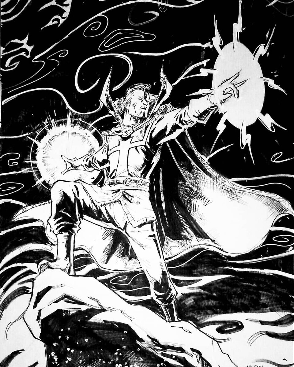 WaywardCrossArt's tweet photo. #ThrowbackThursday of a Doctor Strange Inktober pic. #docstrange #doctorstrange #strange #sketch #drawing #art https://t.co/3kIzx1Ume6