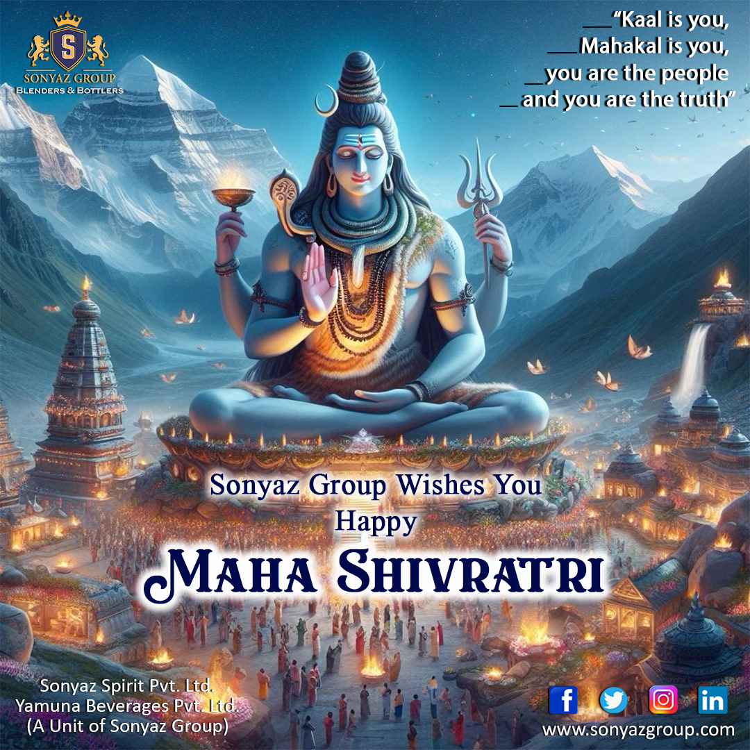 'Kaal is you, Mahakaal is you, You are the people and you are the truth'....
Sonyazgroup Wishes You Happy Maha Shivratri.
#sonyazgroup #mahashivratri #shivratri #festival #celebration #shivay #shiv #festivemood #occassion #celebratemahashivratri