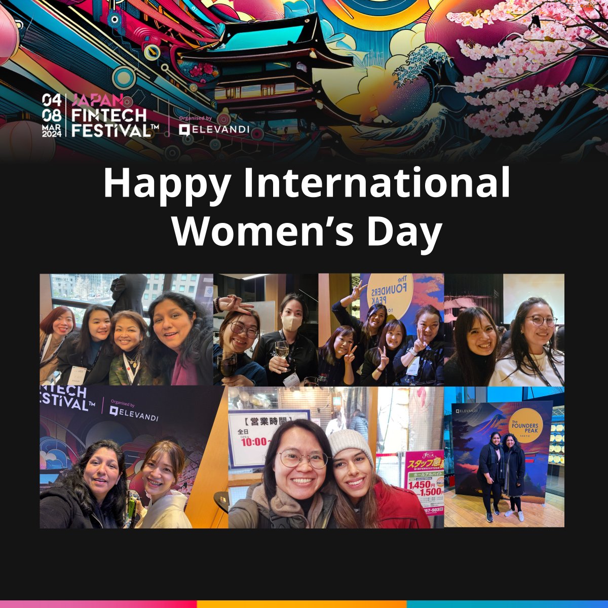 Happy IWD! At JFF, our goal is to inspire inclusion, mirroring the theme of this year's IWD. With that in mind, we'd like to express our gratitude to the amazing women from our speakers to our Elevandi and Elevandi Japan teams, who are the literal backbones of our success.