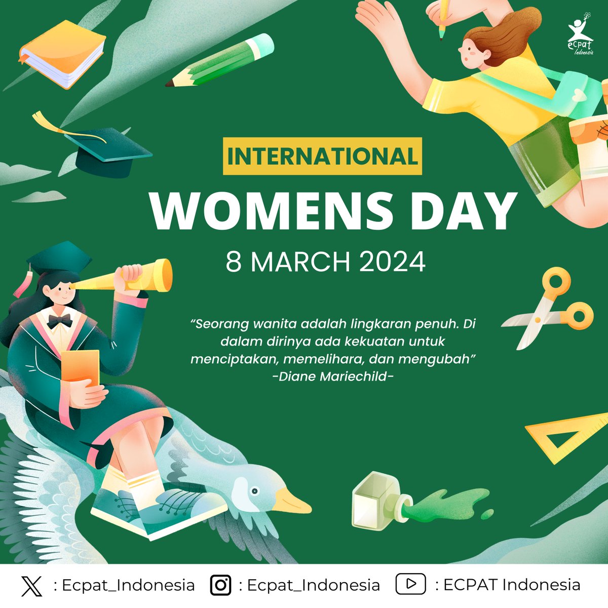 Selamat Hari Perempuan Internasional 2021! 🎉🌺 Mari kita bersama-sama menciptakan dunia di mana perempuan dapat hidup dengan bebas, tanpa adanya ketakutan akan diskriminasi, kekerasan, dan labeling 💪 #HariPerempuanInternasional #PerempuanBebas #PerempuanKuat