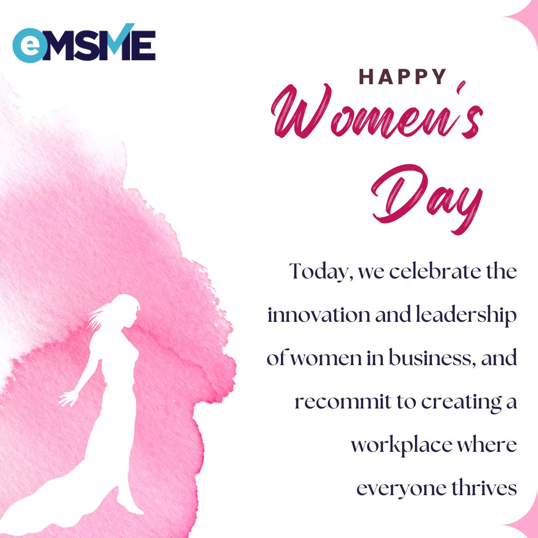 Happy International Women's Day! Today and every day, may we honor the women who have paved the way for progress and continue to inspire us all #emsme #india #governmentschemes #business #womeninbusiness #schemses #msme #InternationalWomensDay #WomensDay2024 #WomenEmpowerment