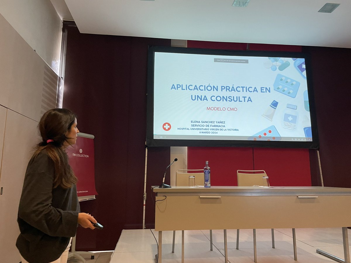 cpvfarvalme's tweet photo. Elena Sánchez nos habla de su experiencia de implantación de CMO en el Hospital Virgen de la Victoria en Málaga en el #16ccc https://t.co/ViI5iiPuLK