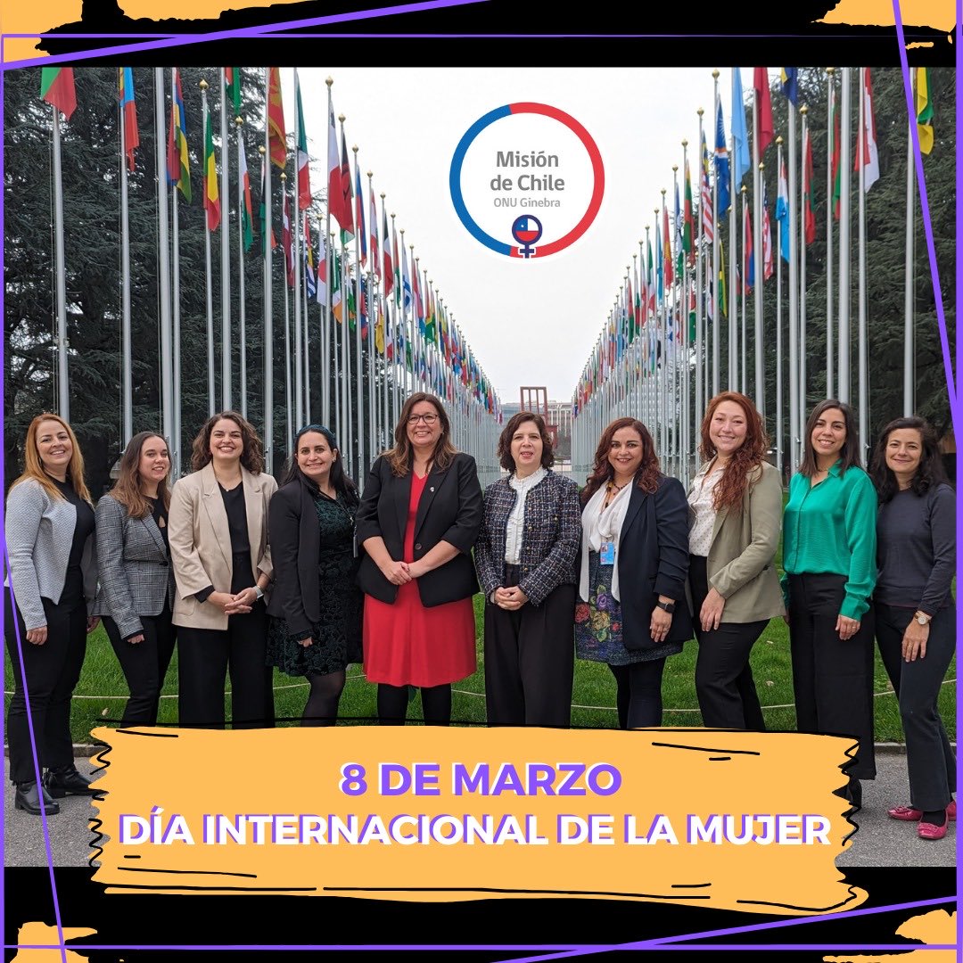 En este 8M, el privilegio de liderar la Misión de Chile ante Naciones Unidas ⁦@ChileONUGinebra y trabajar con colegas extraordinarias. Somos la misión de Chile en el exterior con mayor número de mujeres. Compromiso con la Política Exterior Feminista. ⁦@Minrel_Chile⁩