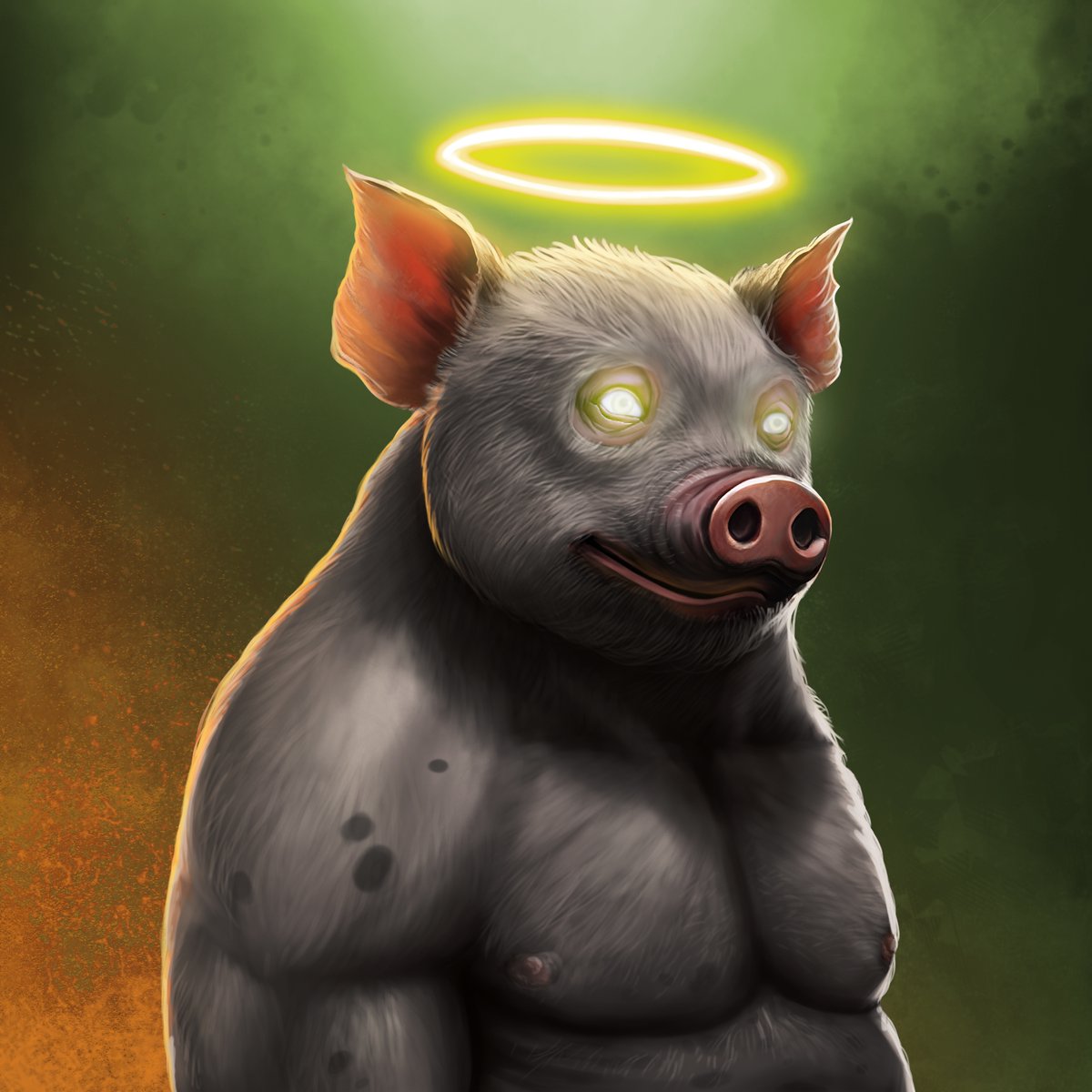 Idiocalypse1's tweet photo. @Cryptnix101 Looks like that hog means business!  Glad to have you at the farm! https://t.co/NNl8EQQsGm