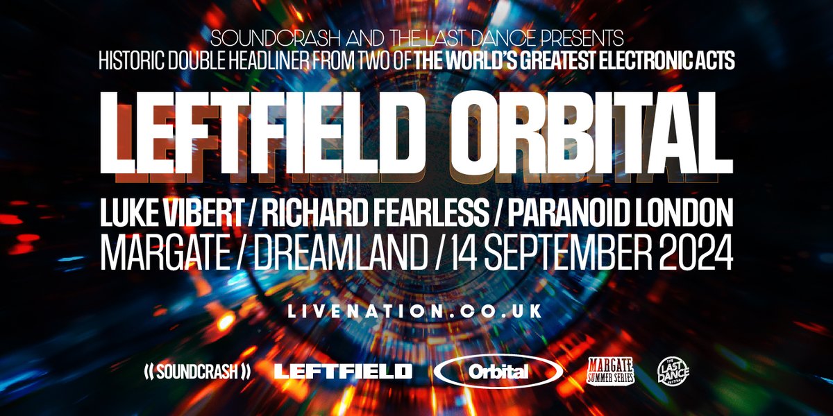 ON SALE: @Leftfield & @orbitalband will play a massive co-headline show at @DreamlandMarg in September 💥 Book tickets 👉 livenation.uk/2MHo50QKBL0
