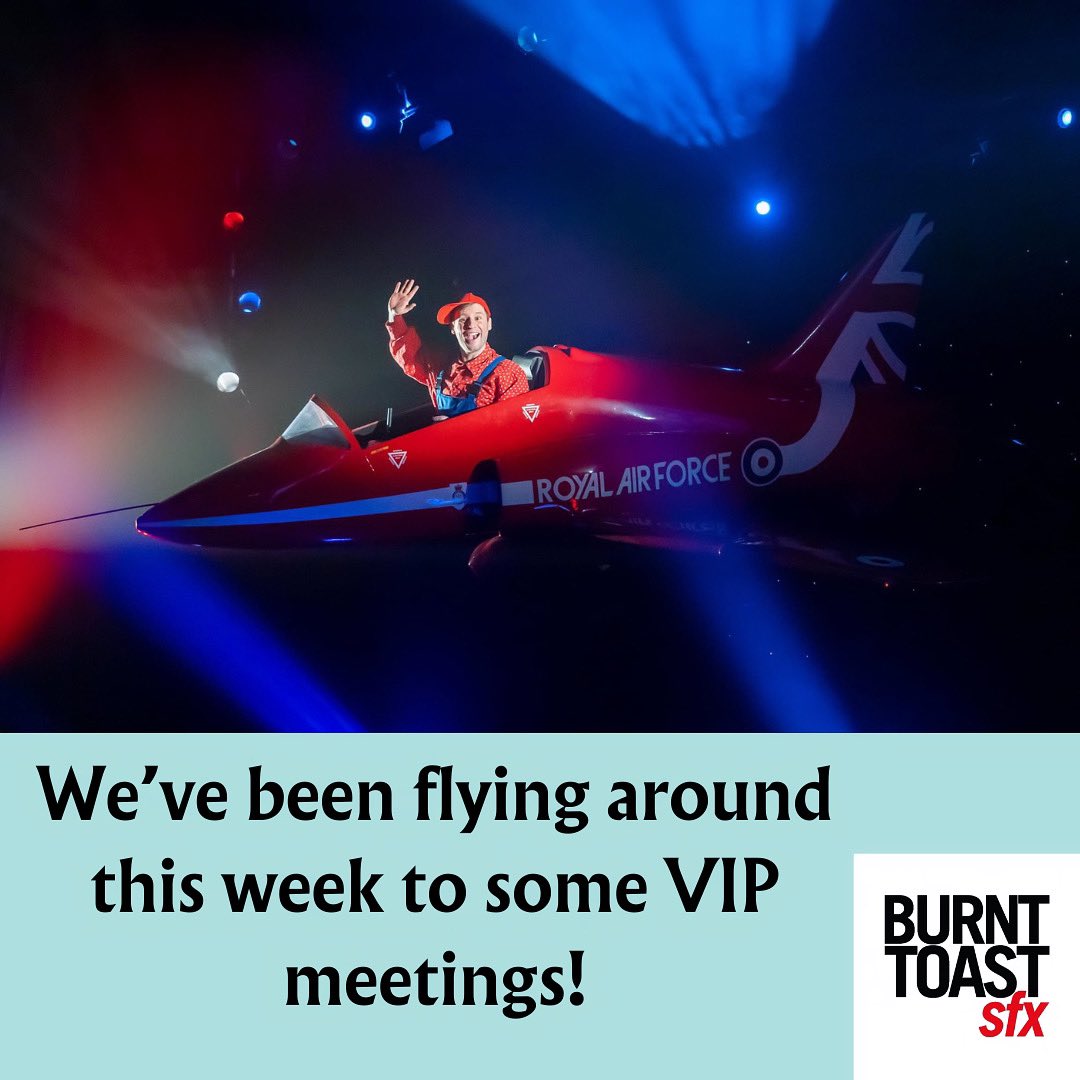 burnttoastsfx's tweet photo. It’s been a monster week of trips to London and exciting meetings and now we are so ready for the weekend! #meetings #newpartnerships #redarrows #sfx #flyingeffects #pantomime #tv #film #theatre https://t.co/ptaOKVyTrC