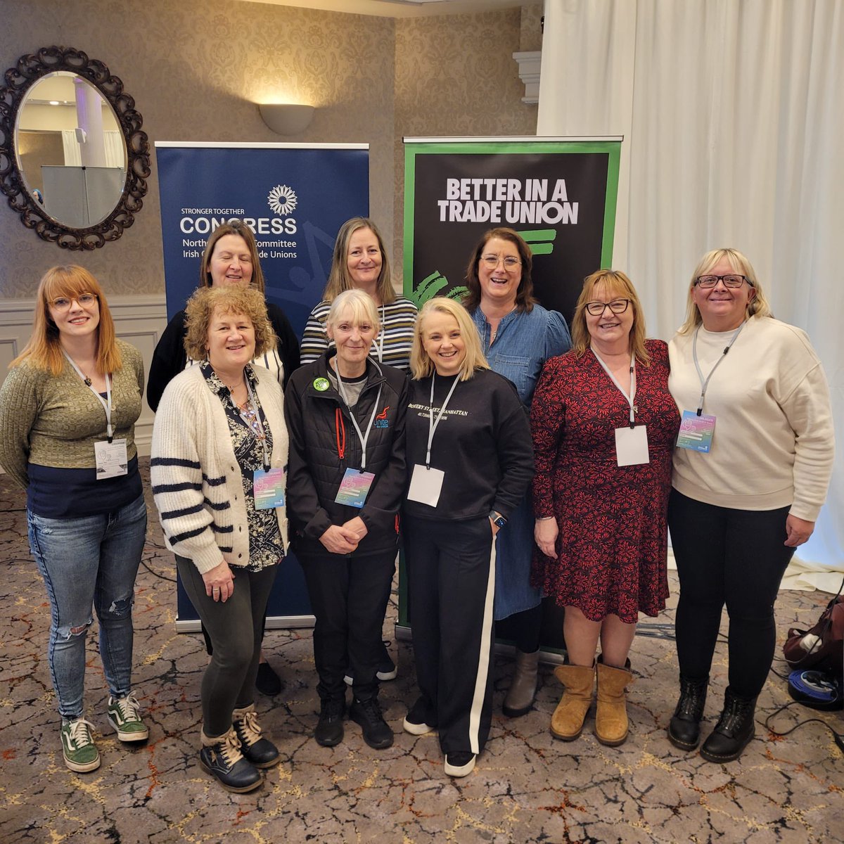 Happy #internationalwomensday from our Unite delegation attending the ICTU Women’s Conference in Athlone today 🥳 #IWD2024