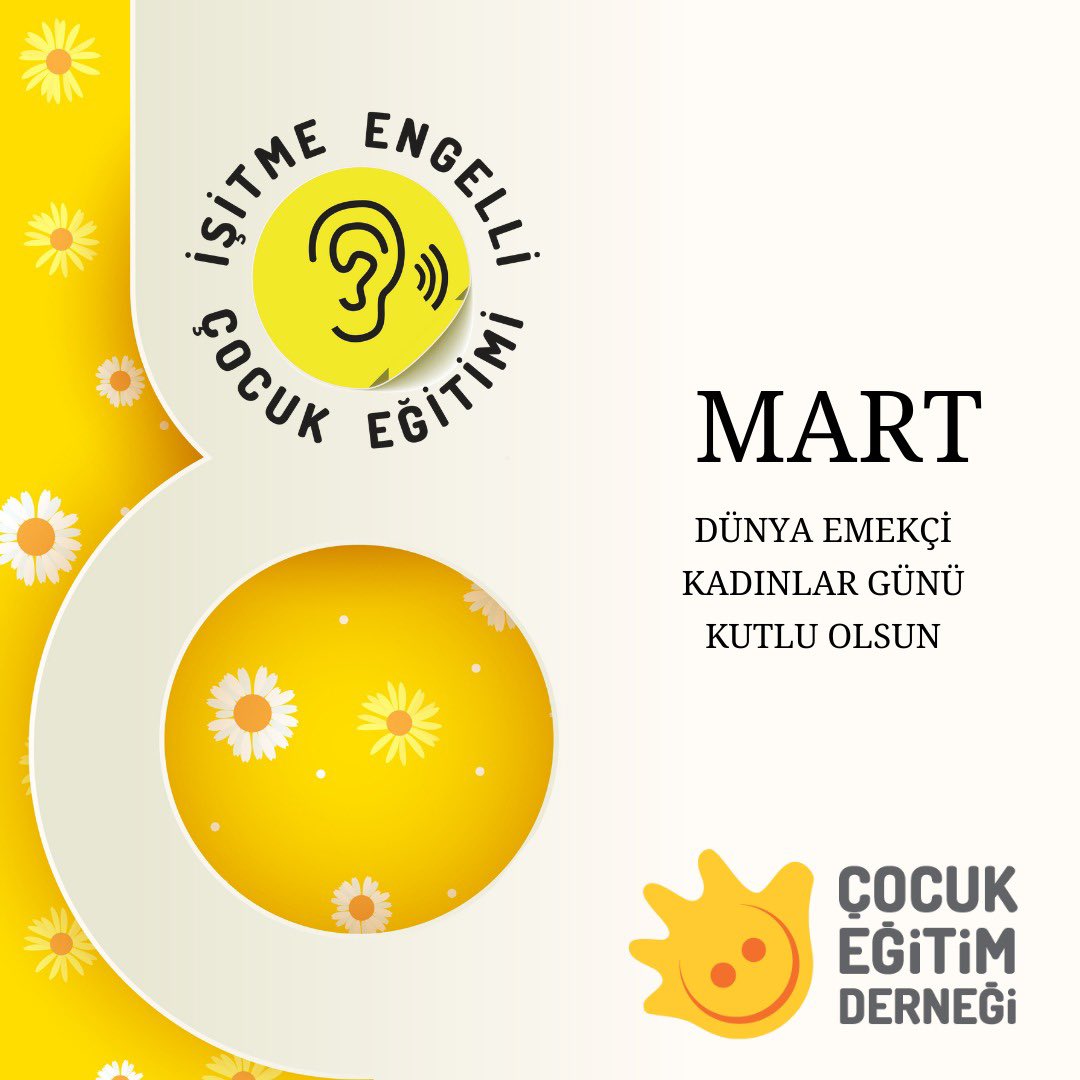 cedernegi's tweet photo. 8 Mart Dünya Emekçi Kadınlar Günü Kutlu Olsun. #işitmeengelliçocukeğitimi #işitselrehabilitasyon #özeleğitim #koklearimplantlıçocuklar #odyoloji #işitmecihazı #cocukegitimdernegi #çocukeğitimderneği #8martdünyaemeklikadınlargünü https://t.co/VeMM8NJAHw