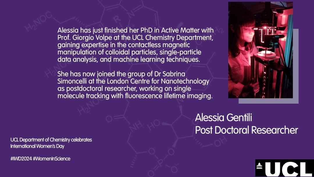 Celebrating our #WomenInScience 

Meet postdoc Alessia Gentili 
#IWD2024 #WomenInChemistry