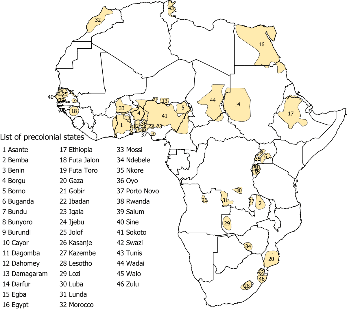 rhaplord's tweet photo. excellent paper by  @ricarthuguet 

an estimated 62% of Africa's borders were determined by pre-colonial borders/frontiers between African kingdoms 

the notion that African borders are largely arbitrary/straight-lines is mostly false 
https://t.co/lOOr1fJ4e8 https://t.co/M6WXJj0nny