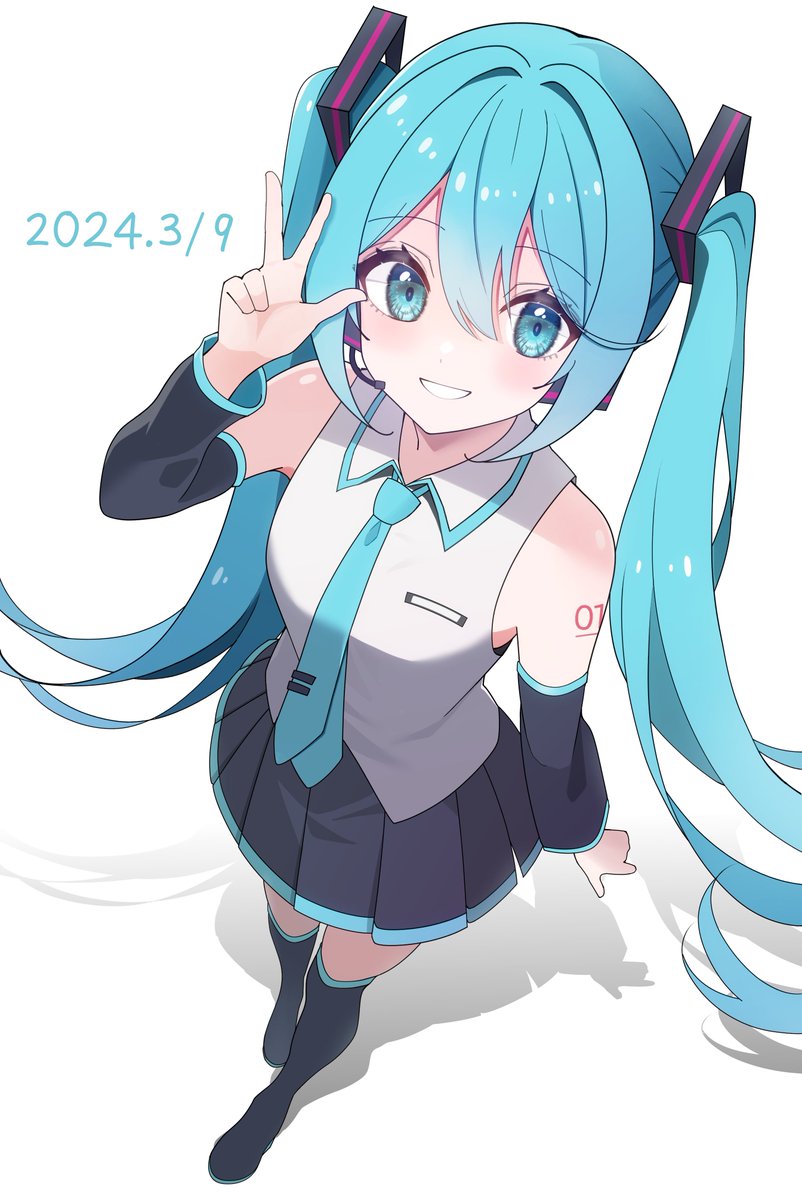 初音ミク「ミクミクミクミク!!!#ミクの日 #ミクの日2024  #初音ミク #Hatsu」|踊る髪の毛＠Skeb募集中のイラスト