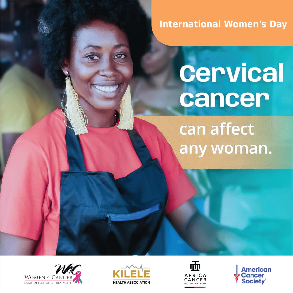 Cervical cancer can affect any woman – but you can stop it with regular cervical screening tests. Visit a health facility to get your cervical cancer screening. #PreventGlobalHPVCancers #ACancerFreeAfrica #InternationalWomensDay