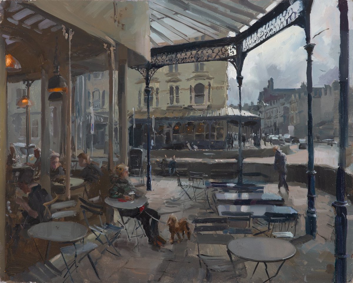 Rob_Pointon's tweet photo. Corner Café #Llandudno

These Victorian verandas make great spaces to explore in paint playing with internal and external relationships. It works well having the one across the road explaining the space you (the viewer) are in.

Another for the @FfinyParcArt Exhibition in May https://t.co/DFVU1A1vqi