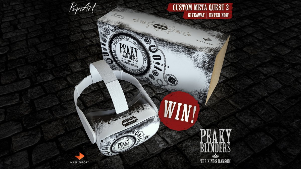 Celebrate the first anniversary of the release of Peaky Blinders: The King's Ransom with 20% off on the Meta Quest Store – and the chance to win this custom #PeakyBlindersVR headset from @Maze_Theory and @POPeART_! Enter here by Saturday 16th March: gleam.io/competitions/l…