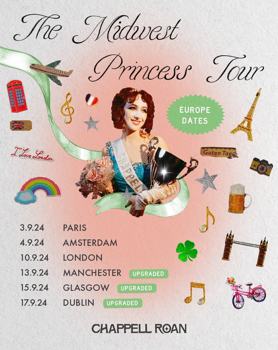 🇬🇧 🇳🇱🇫🇷 On sale for the UK/EU Midwest Princess Tour starts this morning at 10 am GMT / 11 am CET ( ˘ ³˘) 💖💖 Tix at the link below iamchappellroan.com/tour/