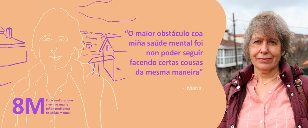 FEAFESGalicia's tweet photo. María Felisa, María José, Maira e María, son mulleres que disfrutan da tranquilidade de vivir nun entorno rural. Pero recoñecen que, moitas veces, pode ser un obstáculo para coidar a súa #saúdemental.

#8M #DíadaMuller #MullerRural https://t.co/ageswarpUX