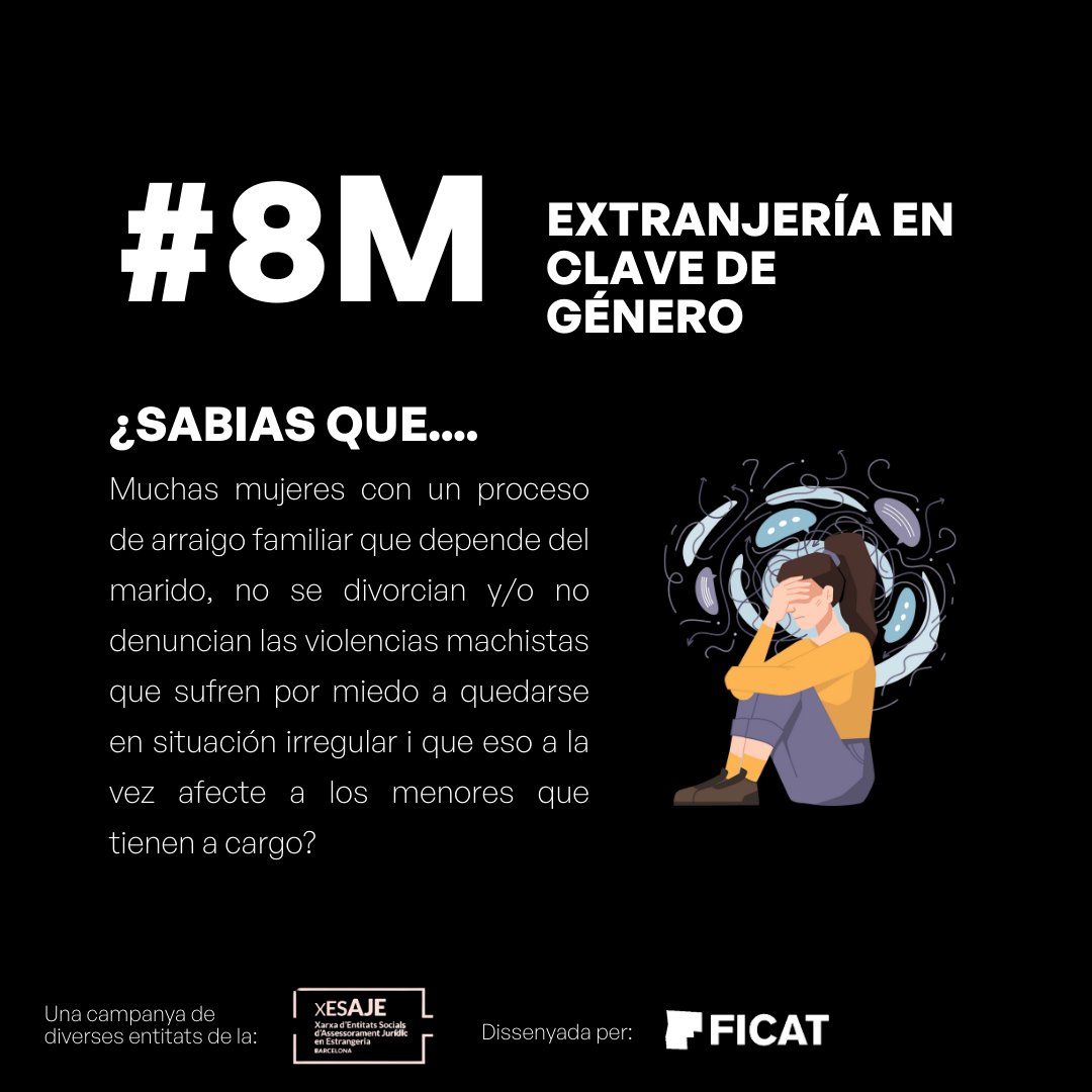 Catnova_'s tweet photo. ✊🏽Este #8M ponemos la lupa en situaciones de #ViolengiaInstitucional que viven muchas mujeres migrantes en #Catalunya con la campaña #Extranjeria en clave de #Género.

@fundacioficat https://t.co/tNe4eqKJva
