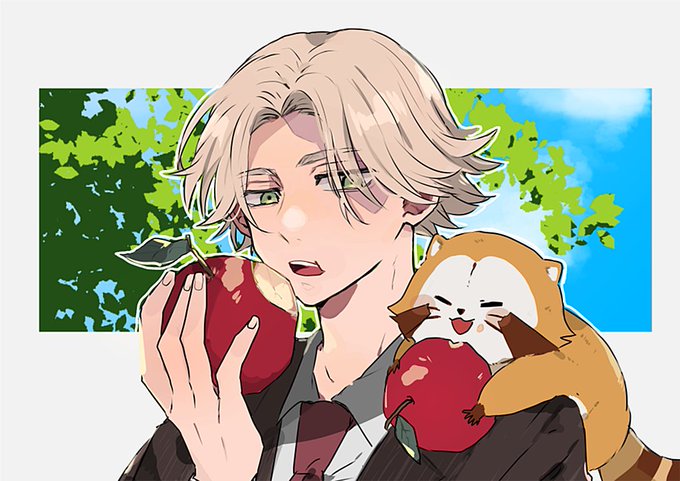 「eating holding fruit」 illustration images(Latest)