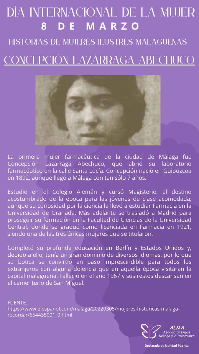 LupusMalaga's tweet photo. Aquí va nuestro pequeño homenaje a unas pocas de las muchas mujeres relevantes Malagueñas que se hicieron hueco en la historia y que nos sirven de inspiración. 1/2
8 de Marzo Día Internacional de la Mujer https://t.co/7KfxOgjIOl