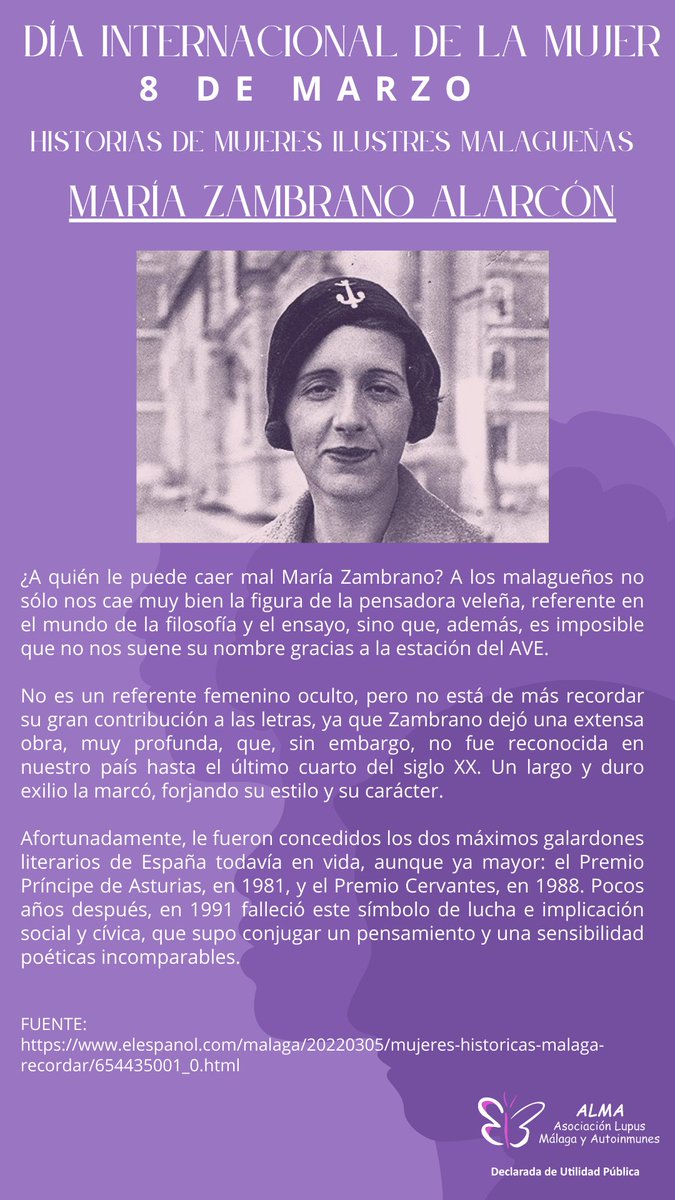 LupusMalaga's tweet photo. Aquí va nuestro pequeño homenaje a unas pocas de las muchas mujeres relevantes Malagueñas que se hicieron hueco en la historia y que nos sirven de inspiración. 1/2
8 de Marzo Día Internacional de la Mujer https://t.co/7KfxOgjIOl