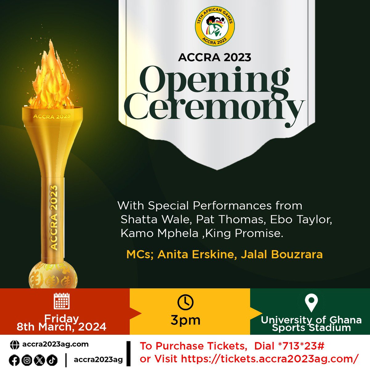 Join us as we embark on an unforgettable journey of unity, talent, and sportsmanship at the African Games Opening Ceremony! Let's celebrate the spirit of African unity as we welcome the continent into our beloved motherland. Join us and be part of the fun #AfricanGames #Accra2023