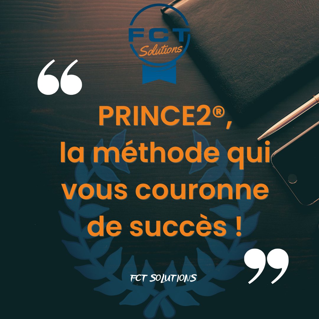 FctSolutionsFR's tweet photo. Citation III : "PRINCE2®, la méthode qui vous couronne de succès !"
Inscrivez-vous dès à présent à nos prochaines formations https://t.co/7PH7UaUBts !

#FCTSolutions #Citation #Formation #PRINCE2 https://t.co/51tfDrTWG7