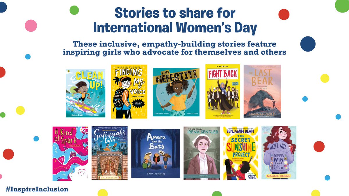 Happy #InternationalWomensDay 🎉 This year's theme is #InspireInclusion ✨ These inclusive #ReadForEmpathy stories feature bold, brave girls who use empathy to advocate for themselves and others. Use them to inspire young changemakers! 📖⚡️