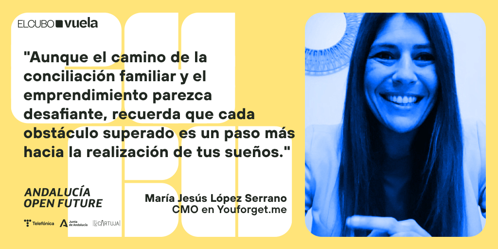 OpenFuture_And's tweet photo. @SenaRobotics @ChangeRockand @minifunkids María Jesús López Serrano, CMO de @YouforgetM, reconoce el desafío de la conciliación familiar y el emprendimiento, pero destaca que los obstáculos superados son un paso más cerca para cumplir los sueños.

 #8M #DiaInternacionalDeLaMujer #8M2024 #8marzo2024 https://t.co/UA1ODUKzPK