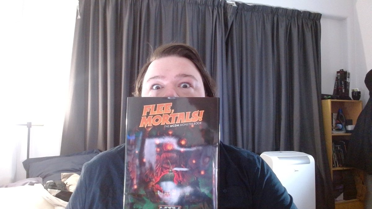 luke_maton's tweet photo. Checking in from New Zealand! Flee, Mortals! from @helloMCDM has arrived in physical form! https://t.co/qScapcJCdN