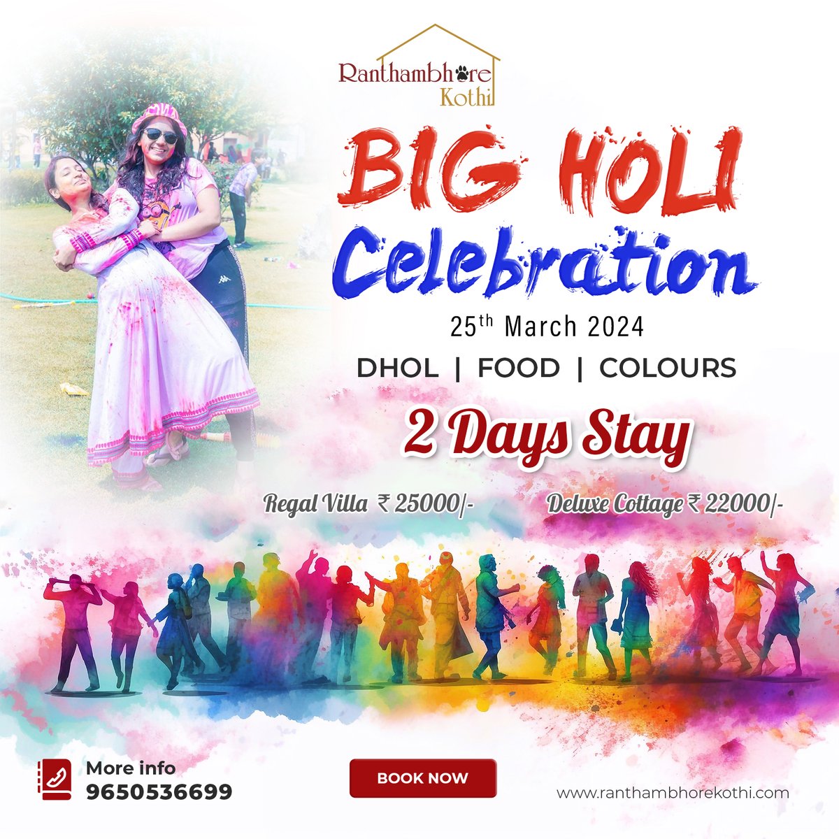 #RanthambhoreKothi #ColorfulFestival #TravelExperience #StayAndCelebrate #HoliFestivities #VibrantCelebration #TravelAndCelebrate #ExperienceRajasthan #Staycation #HoliCelebration