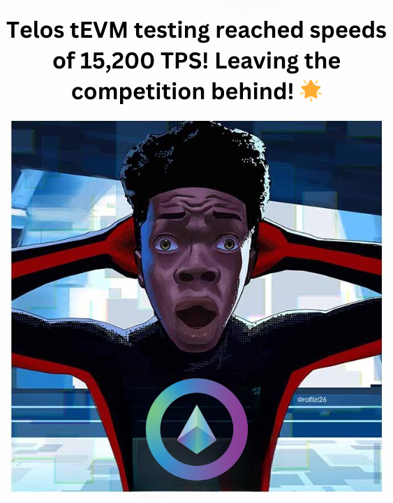 Kenny_Tomide's tweet photo. Telos | @HelloTelos Blockchain's tEVM has a record-breaking TPS of 15,200! π₯
Partnering with The Blockchain Collaborative at Baylor University for unbiased testing, Telos proves its dominance in blockchain innovation.
#TelosEVM #TelosFlash #BlockchainLaughs https://t.co/DVgzKAMRcA